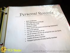 a personal record book is open to show the contents