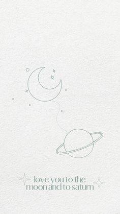 the moon and saturn are drawn on paper