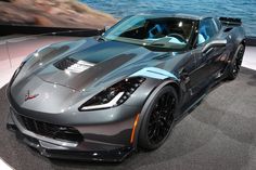 the chevrolet zr1 is on display at an auto show