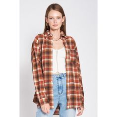 90% Polyester 10% Wool Oversized Flannel Shirt Size & Fit Model Wears Size Small Model's Height: 5'9 Trendy Relaxed Fit Flannel Shirt, Oversized Shirttail Hem Shirt For Fall, Oversized Fall Shirt With Shirttail Hem, Everyday Fall Shirt With Shirttail Hem, Everyday Shirt With Shirttail Hem For Fall, Fall Shirt With Shirttail Hem For Everyday, Shirt With Shirttail Hem For Everyday Fall, Oversized Flannel Collared Shirt, Oversized Flannel Shirt For Fall