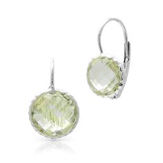 14KT White Gold Green Amethyst EarringsMeasures approximately 1/4" in diameter. SKU ASEW0020-GA Metal Type 14KT White Gold Primary Stone Green Amethyst "Jewelry"||"Jewelry/Earrings"||"Gifts/GIFTS"||"Gifts/Milestone Gifts"||"Gifts/Milestone Gifts/Bat Mitzvahs"||"Collections/Steals Under $500"||"Collections/Wireback Earrings" Luxury Faceted Sterling Silver Earrings, White Gold Gemstone Round Earrings, White Gold Earrings With Gemstones, Formal White Gold Jewelry With Green Amethyst, Formal White Gold Green Amethyst Jewelry, Faceted Round Gemstones For Formal Occasions, Round Faceted Gemstones For Formal Occasions, Elegant Faceted Green Amethyst Earrings, Formal Round Faceted Gemstones