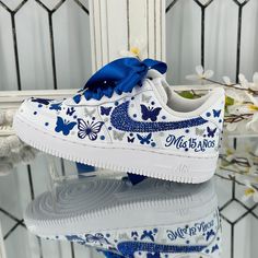 Quinceanera Shoes Blue, Royal Blue Quince Shoes, Quince Clothes, Quince Surprise Dance Outfits, Sweet 16 Shoes, Quinceañera Planning, Quince Shoes, Surprise Dance Outfits, Royal Blue Quince