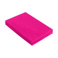 bright pink napkins stacked on top of each other in front of a white background