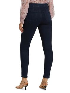 New with tags from PAIGE Denim Hoxton Ultra-Skinny High-Rise Pull-On Jeans Color-LOVE Size-26 (2-4) Must-have skinnies with modern pull-on styling for a sleek look. Elasticized waist Two back pockets 2 front pockets Rayon/cotton/polyester/spandex Machine wash 54% Rayon, 23% Cotton, 22% Polyester, 1% Spandex Fabric: Mid-weight, super-st26retch brushed denim Wash cold Faux fly Covered elastic waistband Mid-rise Pull-on Jeans For Everyday, High Rise Dark Wash Jeggings For Fall, Denim Blue Mid-rise Jeggings For Fall, High Waist Dark Wash Jeggings For Fall, Fall Mid-rise Dark Wash Jeggings, Everyday Denim Blue Jeggings, Tight Spring Denim Jeans, Chic High Rise Dark Wash Jeggings, Chic High-rise Dark Wash Jeggings