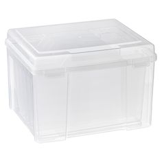 a large plastic storage box with lid