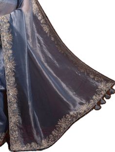 Luxury Embroidered Festive Traditional Wear, Elegant Blue Saree With Intricate Embroidery, Blue Handwork Dupatta For Eid, Silk Dupatta With Embroidered Border For Reception, Blue Zari Work Embroidered Organza Fabric, Elegant Blue Raw Silk Embroidered Fabric, Elegant Tussar Silk Embroidered Fabric, Blue Embroidered Organza Traditional Wear, Elegant Embroidered Tussar Silk Fabric