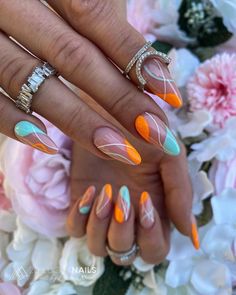 Glam Summer Nails, Fun Vacation Nails Almond Shape, Summer Nails Trendy Almond, Nails Art Ete, Dope Nail Designs Almond, Almond Summer Nails Design, Summer Nail Designs Almond, Dope Nails Almond, Nails Ete