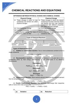 the chemical reactions and reactions worksheet is shown in this manual for students to learn