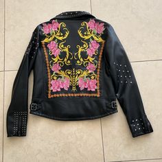 New Faux Leather Jacket With Unique Studs And Design. Every Zipper Has Detail. Surely Will Get Lots Of Compliments. Unique Studs, Faux Leather Jacket, Faux Leather Jackets, Leather Jackets, Anthropologie, Limited Edition, Faux Leather, Jackets & Coats, Jackets For Women