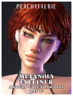 a woman with red hair and piercings on her face is featured in an ad for the