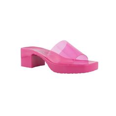 Fuchsia Lucite Chic Abs Sandals Slip-On Style Cushioned Footbed Approximate Platform Height - .80" Approximate Heel Height - 2.10" New In Box Condition Please See All Pictures For Best Description Women's Size 9 Chic Pink Jelly Sandals For Party, Pink Synthetic Heels For Summer, Pink Platform Jelly Sandals With Open Toe, Pink Slip-on Jelly Sandals For Summer, Pink Platform Open Toe Jelly Sandals, Pink High Heel Jelly Sandals For Summer, Pink Open Toe Platform Jelly Sandals, Pink Synthetic Jelly Sandals For Spring, Pink Platform Jelly Sandals For Beach