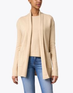 Sable Beige Cotton Cashmere Travel Coat | Burgess Travel Cardigan, Travel Coat, Open Stitch Sweater, Skirt And Top Dress, Frances Valentine, Work Accessories, Floaty Dress, Cashmere Yarn, For A Reason