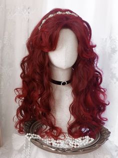 Dive into the enchanting world of The Little Mermaid with our Ariel-Inspired Voluminous Wig. Designed to capture the essence of Ariel&#8217;s iconic look, this wig boasts a full, voluminous back that maintains its shape without flattening. The expertly crafted middle-parted curly bangs gracefully drape over the cheekbones, offering a face-slimming effect that enhances your natural beauty. Perfect for cosplay, themed parties, or adding a touch of magic to your everyday style, this wig is a mu Fontaine Oc, Steampunk Fashion Female, The Little Mermaid Ariel, Full Bangs, Gothic Skirts, Little Mermaid Ariel, Curly Bangs, High Quality Wigs, Mermaid Princess