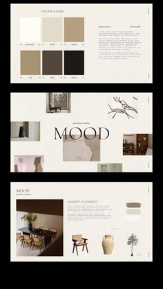 the interior design process is shown with different colors