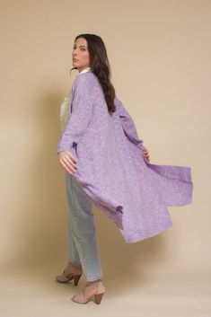 Brand: FRNCH Eyelet cardigan in the prettiest heather lilac. Sweater features square front pockets. ♡ Details Color: Lilac Eyelet design Front pockets 55% Acrylic, 28% Polyester, 10% Wool, 5% Polyamide, 2% Elastane Sizing Model Info: Height 5'3"| Bust 34"| Waist 25"| Hips 34" Model is wearing a size S/M Fit: Standard fit Stretch: More stretch Measurements: S/M: Bust 47" | Length 42.5" M/L: Bust 48" | Length 42.5" Lilac Sweater, Pockets Details, Pointelle Cardigan, Knit Outerwear, Knit Denim, Sleeveless Bodysuit, 20's Dress, Jumpsuit Shorts Rompers, Romper With Skirt