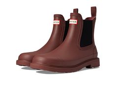 Hunter Commando Chelsea Boot - Women's Boots : Muted Berry : Note: Select your US size. Please be advised, the product and box will display UK, US and Euro sizing. For US sizing, both men's and women's sizing is displayed. Men's sizing is represented by M and women's sizing is represented by F. ; Rediscover technological edge for your feet wearing Hunter Commando Chelsea Boot for women. Synthetic upper. Textile lining and insole. Round toe. Elastic side gussets. Nylon pull-tab. Low block heels. 2976 Bex Smooth Leather Chelsea Boots, Green Hunter Boots, Hunter Logo, Boot For Women, Chelsea Rain Boots, Wellington Boot, Womens Rain Boots, Chelsea Boots Women, Women Hunters