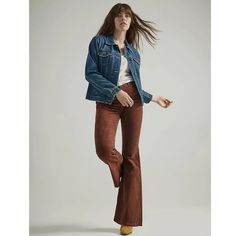 Delivering The Vintage Vibes You Love, The Wrangler Corduroy Flare Jean Will Set The Perfect Tone For Your Seasonal Wardrobe. It Features A Hip-Hugging High Rise That Knows How To Amplify Your Best Assets, A Close Fit Through The Thigh, And A Dramatic Flare Leg Opening From The Knee Down For A Long And Lean Look That's Effortlessly Flattering. This Corduroy Flare Also Comes With The Iconic Details That Are Signature To Wrangler Jeans, Including The 'W' Stitching On The Back Pockets And A Branded Jane Watson, Wrangler Pants, Flair Jeans, Seasonal Wardrobe, Tie Front Cardigan, 70s Style, Work Wear Women, Wrangler Jeans, 70s Inspired