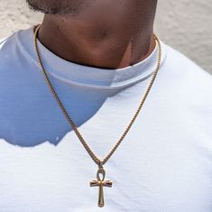 This gold ankh necklace is the perfect accessory for your next special occasion. ✔Hypoallergenic ✔Water Resistant ✔Quality Guaranteed ✔Handmade MATERIAL: stainless steel dipped in real 18k gold SIZE: 24 inch unless otherwise requested Ankh Necklace Men, Ankh Necklace, Minimalist Closet, Minimalist Men, Gold Snake, Mens Gold, Men Necklace, Size 20, Gold Diamond