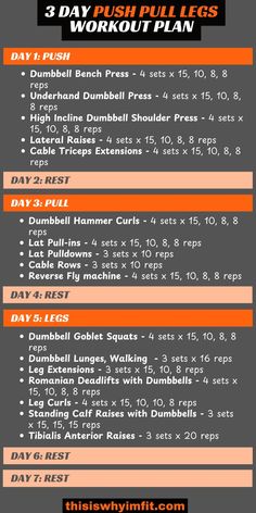 the workout plan is shown in orange and black, with instructions for how to do it