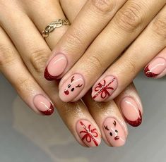 Classy Nail Art Ideas, Cute Simple Nails, Christmas Gel Nails, Christmas Nails Easy, Cute Gel Nails, Short Acrylic Nails Designs, Festival Nails, Xmas Nails, Christmas Nail