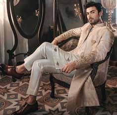 Banarsi Fabric, Indian Groom Dress, Wedding Dresses Men, Groom Sherwani, Fawad Khan, Wedding Dresses Men Indian