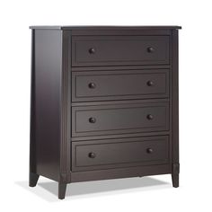 a brown dresser with four drawers