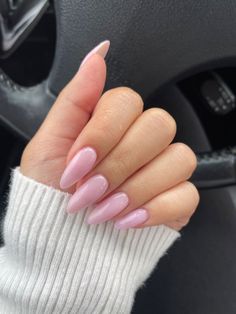 Beige Pink Nails, Light Pink Nails Almond, Pink Powder Nails, Long Healthy Nails, Bridal Nail Ideas, Pink Oval Nails, Light Pink Acrylic Nails, Wedding Nail Ideas, Soft Pink Nails