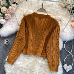 Fabric: Blended Size: one size Color: white, khaki, Caramel Size: Length 42 sleeve 48 bust 110-140 waist 100-120 Suspender length 37 bust 70-94 waist 70-100 Womens Knit Tops, Cropped Cardigan Sweater, Short Cardigan, Cardigan Sweater Jacket, Knitted Top, Knitted Cardigan, Cropped Cardigan, Cardigan Coat, Fashion And Lifestyle