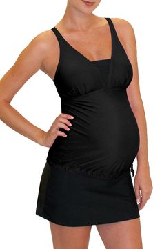 This skirted swim bottom can be worn with the belly panel up over your bump for full coverage, or folded down for medium or low coverage. The attached briefs with a modestly cut leg line don't creep up, so even the most active mom-to-be stays covered and comfortable. They're crafted from a high-quality fabric blend that resists chlorine 5-10 times longer than regular spandex. Ideal for before, during and after your pregnancy. Style Name:Mermaid Maternity Foldover Maternity Swim Skirt With Attach Black Tankini With Built-in Cups For Beach, Black Stretch Swim Skirt With Built-in Bra, Black Stretch Tankini With Built-in Cups, Black Tankini With Wide Waistband For The Beach, Black Swim Skirt With Built-in Bra For Pool, Fitted Tankini With Wide Waistband For Swimming, Beachwear Black Swim Skirt With Built-in Bra, Fitted Maternity Swimwear For Summer, Fitted Sleeveless Maternity Swimwear