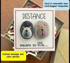 two magnets in a box with the words distance and means so little on them