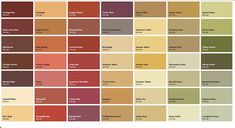 the color chart for different shades of paint