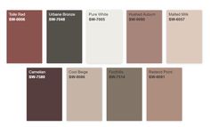 different shades of paint for the walls and floors in various colors, including white, brown,