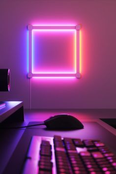 Both images depict Nanoleaf Lines Squared. The first one has a square design and the second one has a cross design. Computer Decor, Smart Lights, Gaming Room Setup, Life Experience, Cooler Look, Gaming Room