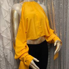 Aq/Aq Size 8 Amelia Top Open Sleeves Top Mustard Color Summer Breeze Too, Rear Neck Button Closure, Exposed Sleeves, Flowy Fit. 100% Polyester Trendy Yellow Tops For Night Out, Gold Stretch Crop Top For Spring, Elegant Gold Crop Top For Spring, Yellow Summer Blouse For Night Out, Cropped Yellow Tops For Fall, Fitted Gold Crop Top For Spring, Yellow Cropped Tops For Fall, Elegant Yellow Tops For Night Out, Elegant Yellow Top For Night Out