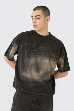 Oversized Boxy Extended Neck Washed T-shirt | boohooMAN USA Baptism Dress For Mom, Race Day Outfits, Leopard Outfits, Going Out Trousers, Plus Size Sleepwear, Vegas Outfit, Going Out Shirts, Gym Hoodie, Plain White Tee