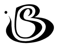 the letter b is made up of black and white letters, which appear to be intertwined