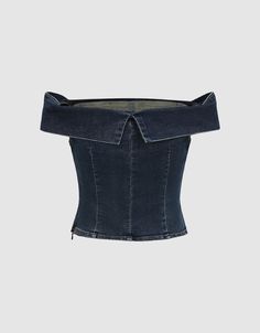 Denim Tube Top, Denim Corset, Mode Inspo, The Fashion Industry, Bandeau Top, Cropped Denim, Fashion Industry