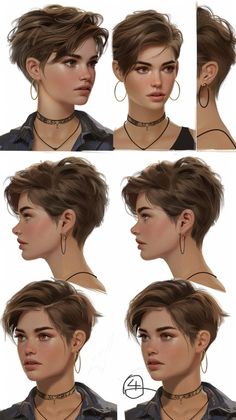 Short Haircut Reference, Pixie Haircut Reference, Female Pixie Haircut, Criminology Haircut For Women, Undercut Formal Hairstyles, A Line Pixie Haircut, Short Hairstyle Non Binary, Short Gay Haircut For Women, Pixie Cut With Side Bangs