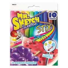 a package of markers with watermelon and other items