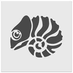 a black and white image of a fish with an eye in it's shell