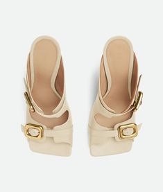 Bottega Veneta Stretch Buckle Mule Sandal - Sea Salt | Editorialist Bottega Veneta Mules, Cute Online Clothing Stores, Shoes World, Shoe Inspo, Women's Mules, Mule Sandals, Ladies Shoes, Leather Mules, Work Shoes