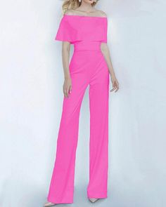 DescriptionSKUW93127SizeS;M;L;XL;2XL;3XLColorWhite;Fuchsia;Red;Pink;Green;Burgundy;Blue;Black;MaterialPolyesterTypeJumpsuitsOccasionDaily Life.PartySeasonSummer Pink Stretch Jumpsuits And Rompers, Pink Off-shoulder Fitted Jumpsuits And Rompers, Pink Fitted Short Sleeve Jumpsuit, Chic Pink One-shoulder Jumpsuit, Pink Solid Color Jumpsuits And Rompers For Spring, Elegant Jumpsuit, Outfit For Spring, Baddie Style, Solid Color Jumpsuits