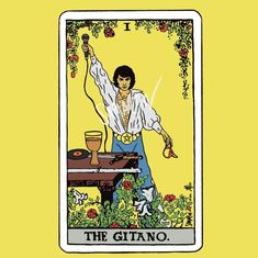 a tarot card with an image of the magician