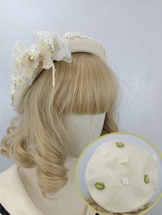 This price is for a beret only. Spring Adjustable Flat Cap Beret, Spring Adjustable Beret, Spring Cream Mini Hat Headband, Elegant Flat Cap Beret For Spring, Casual One-size Beret For Spring, Spring Mini Cap Hats, Spring Bucket Hat One Size, Spring Beige Mini Cap, Cream Beanie For Spring