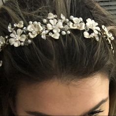 This Is A Floral Hair Piece With Gold Accents. Worn Once On My Bridal Shower. Purchased From Bridal Styles Boutique In Brooklyn. With Box Floral Hair Piece, Floral Hair Pieces, Bridal Styles, Head Piece, Floral Hair, Hair Piece, Hair Pieces, Gold Accents, Bridal Style