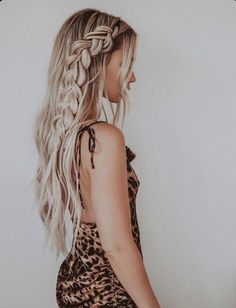 Braided Half Up Half Down Hair, Braid Half Up Half Down, Big Braids, Long Blond, Braided Half Up, Dance Hairstyles, Long Blonde, Hoco Hair Ideas, Half Up Half Down Hair