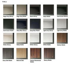 the different types of paint colors for walls and ceilings in various styles, from dark to light brown