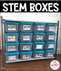 Morning Tub Organization, Stem Bin Storage Ideas, Stem Bin Ideas, Stem Room Ideas, Morning Stem Bins, Steam Bins, Stem Station