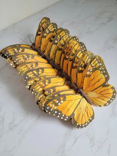 12 Large 7 Monarch Feather Butterflies on Wire for Costumes, Floral Accent, Crafts, Hats, Home, Garden, Xmas Tree, Cake Topper - Etsy Tree Cake Topper, Tree Cake, 6th Birthday, Xmas Tree, Cake Topper, Floral Arrangements, Cake Toppers, 1st Birthday, Butterflies