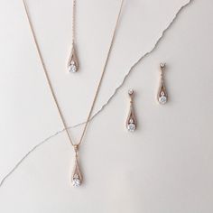 Delicate Rose gold Backdrop necklace and earring set is created with components set with Premium Cubic zirconia stones PLEASE ALLOW APPROX 7 BUSINESS DAYS FOR COMPLETION BEFORE SHIPPING.- Necklace measures 16 inches and extends to 18 inches- Backdrop in photo is 6 inches, choose the length you'd like from the drop down Rose Gold Bridal Jewelry Set, Rose Gold Backdrop, Bridal Backdrop, Crystal Wedding Necklace, Cz Stone Necklace, Bridal Backdrop Necklace, Backdrop Necklace, Rose Gold Bridal Earrings, Gold Bridal Necklace